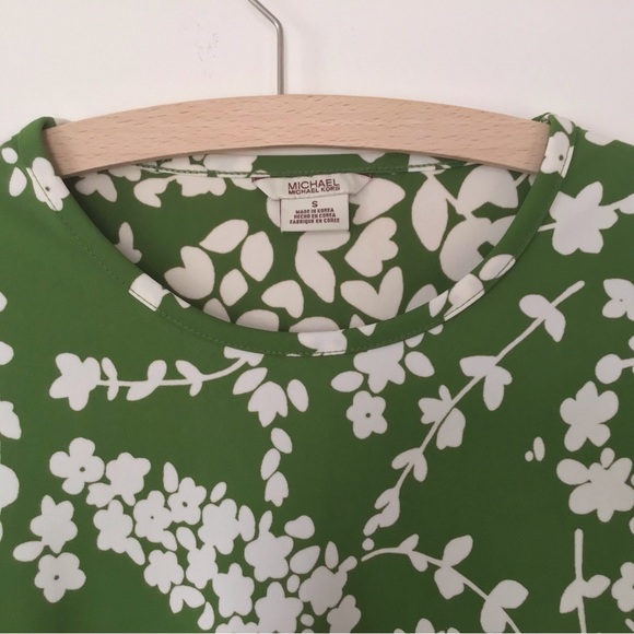 Michael Kors green floral sleeveless tank top size s - Picture 9 of 10